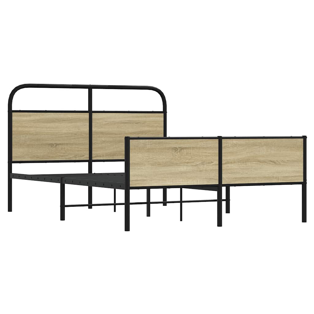 Bed Frame without Mattress 120x190 cm Sonoma Oak Engineered Wood