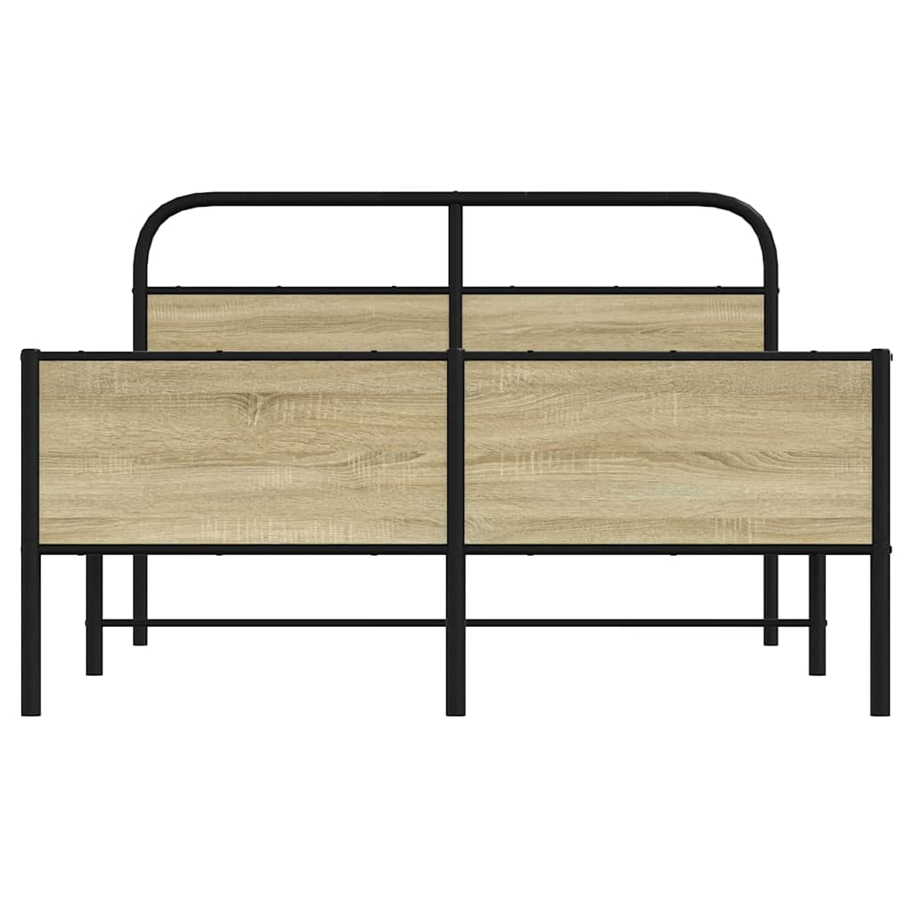 Bed Frame without Mattress 120x190 cm Sonoma Oak Engineered Wood