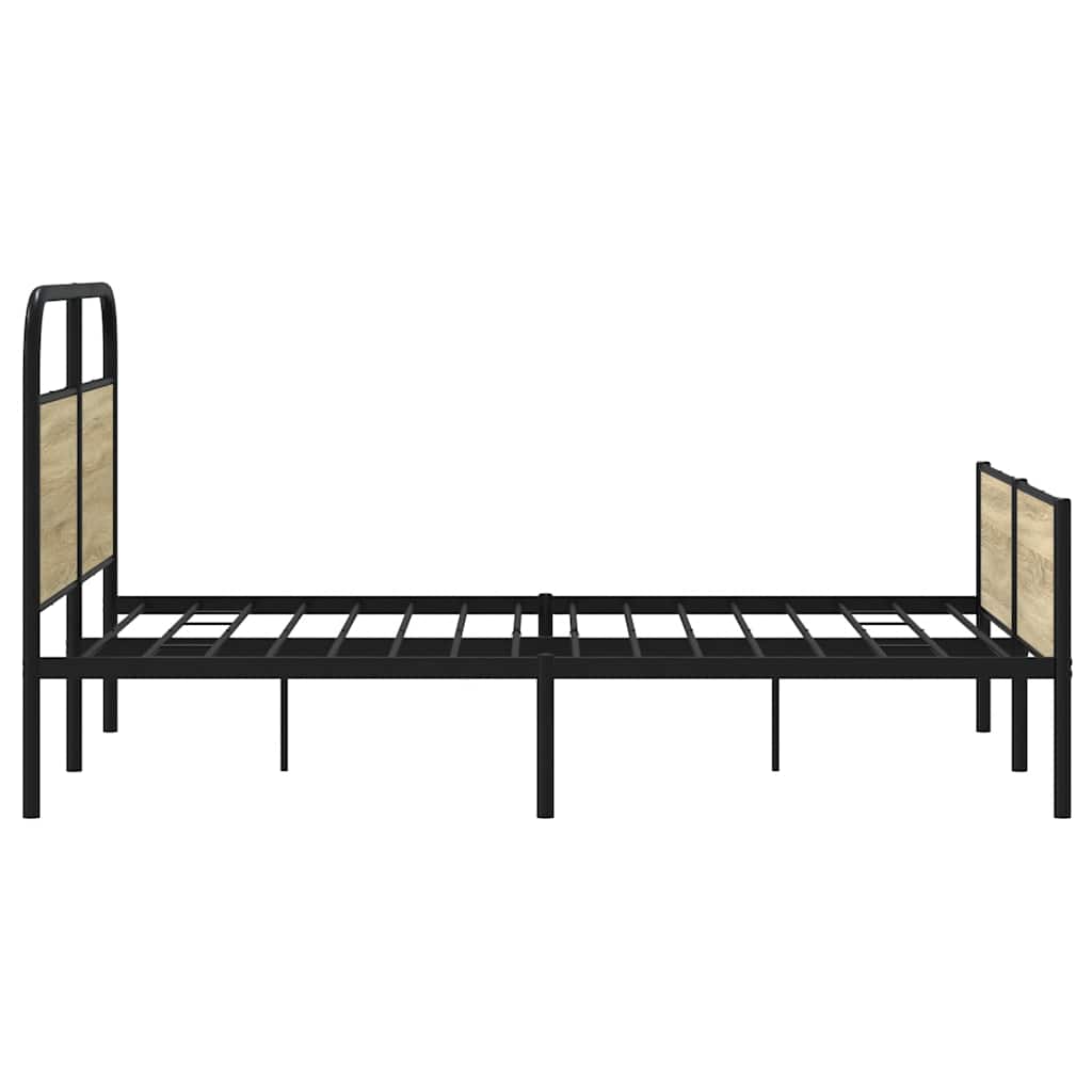 Bed Frame without Mattress 120x190 cm Sonoma Oak Engineered Wood