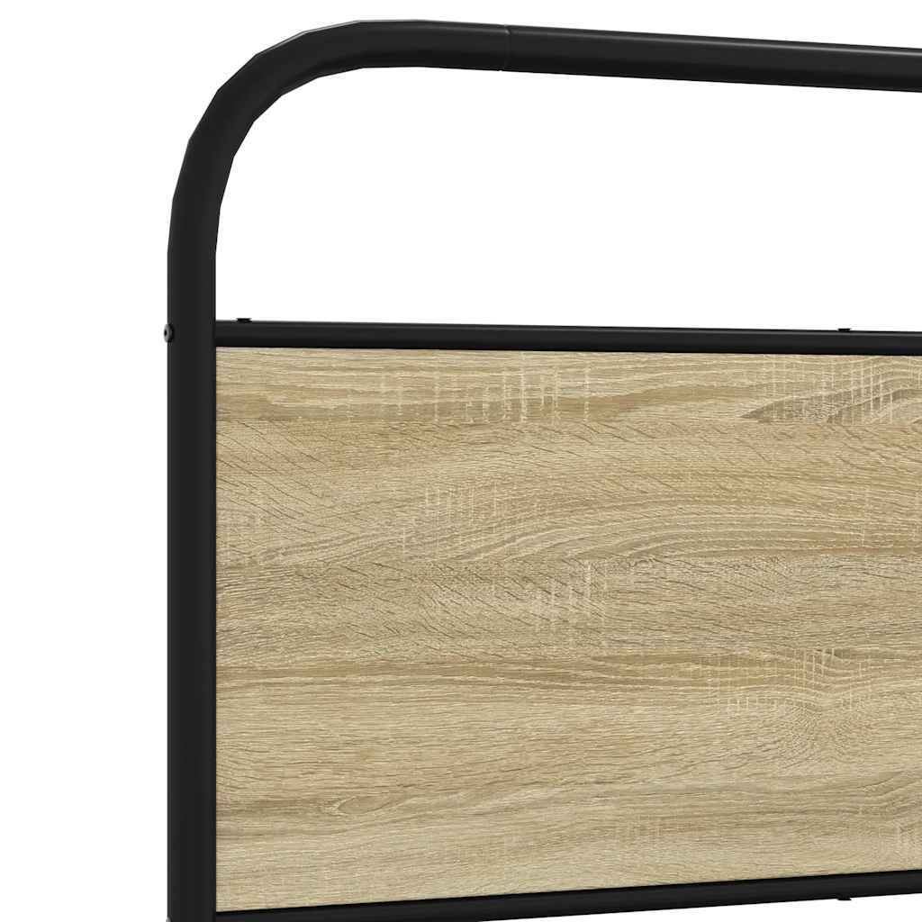 Bed Frame without Mattress 120x190 cm Sonoma Oak Engineered Wood