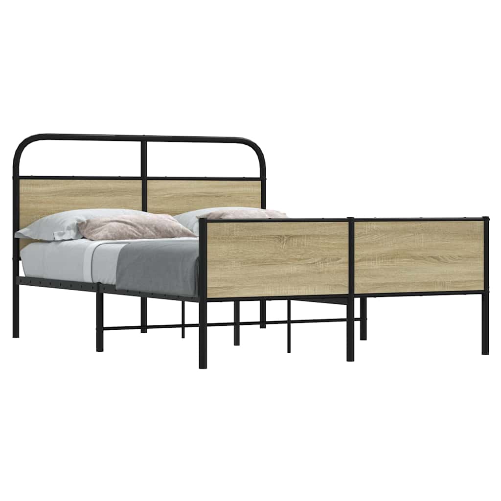 Bed Frame without Mattress 120x190 cm Sonoma Oak Engineered Wood