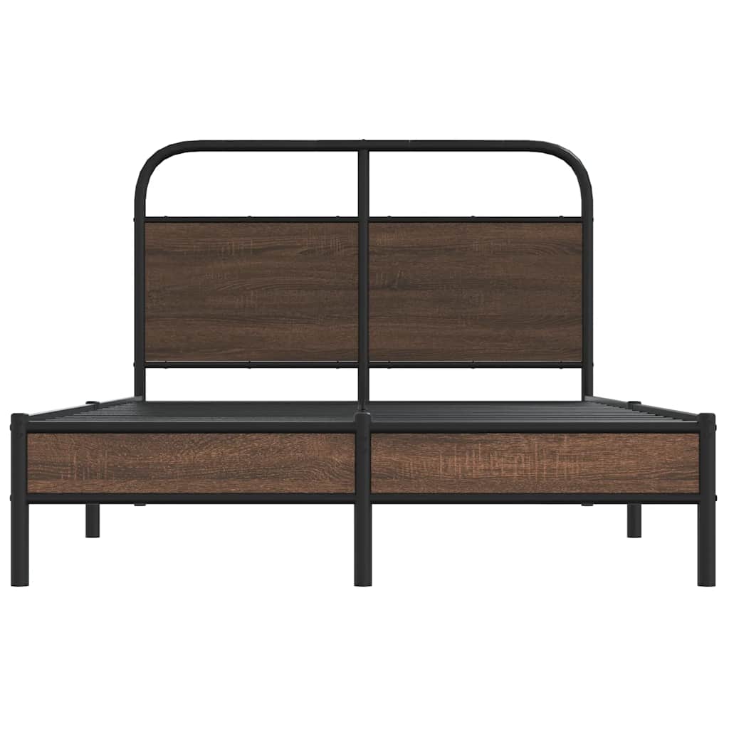 Bed Frame without Mattress 120x190 cm Small Double Brown Oak Engineered Wood