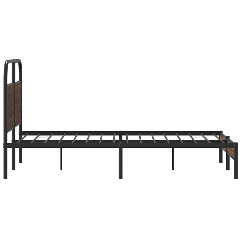 Bed Frame without Mattress 140x200 cm Brown Oak Engineered Wood