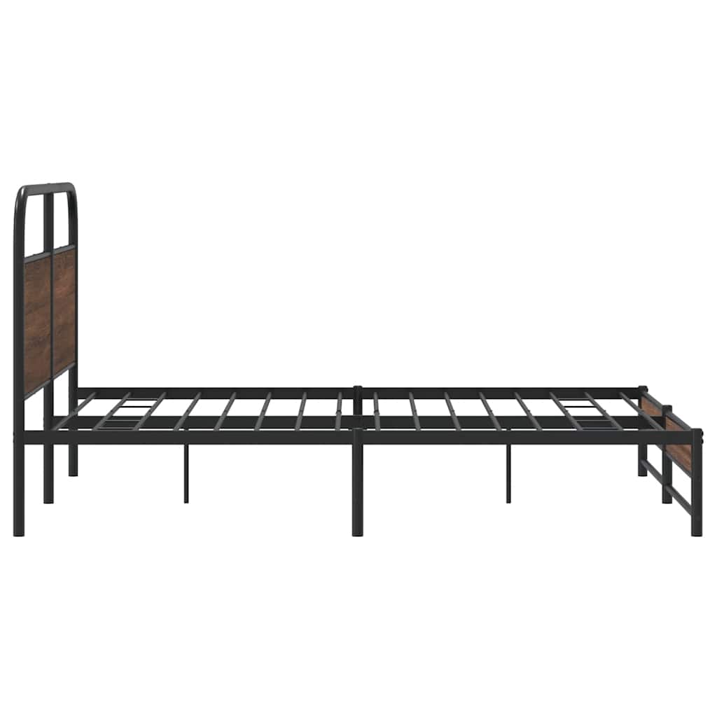 Bed Frame without Mattress 150x200 cm Brown Oak Engineered Wood