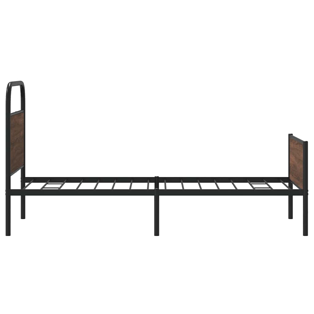Bed Frame without Mattress 90x200 cm Brown Oak Engineered Wood