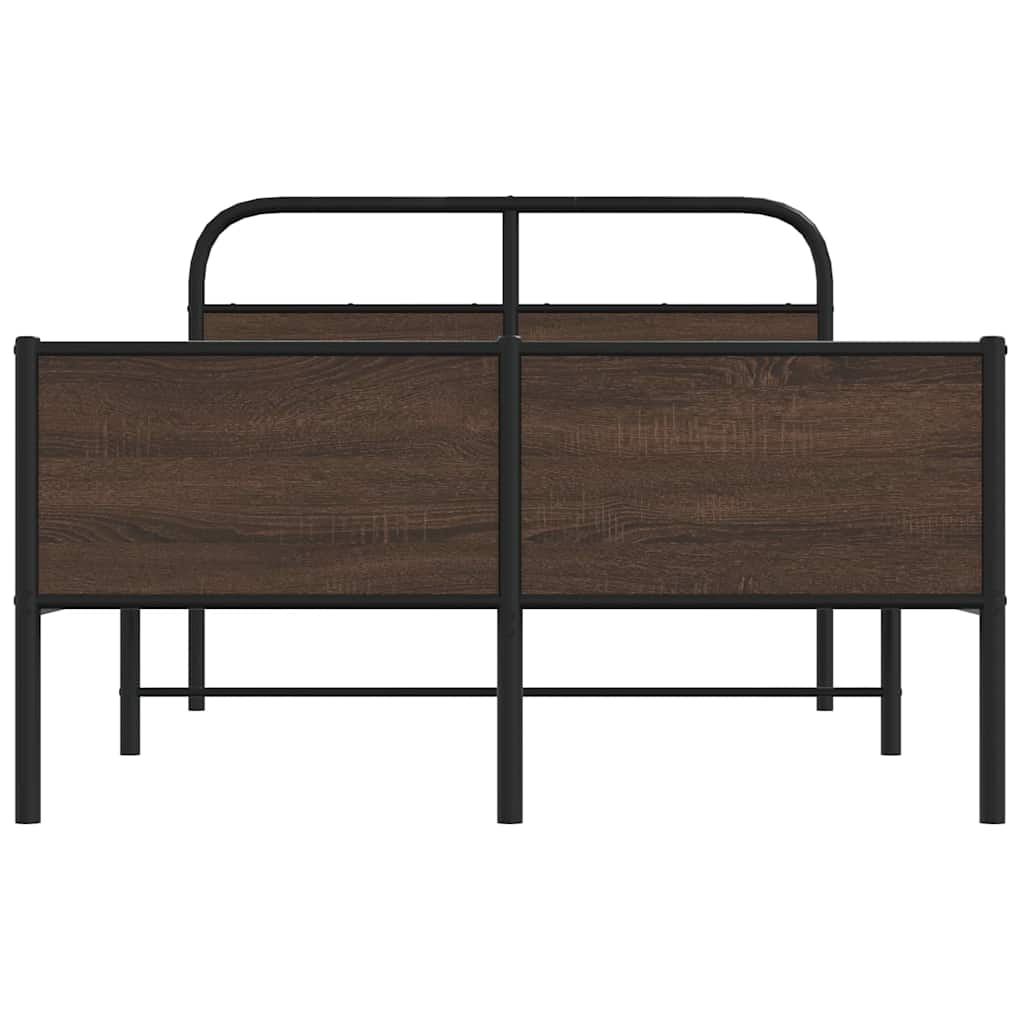 Bed Frame without Mattress 120x200 cm Brown Oak Engineered Wood