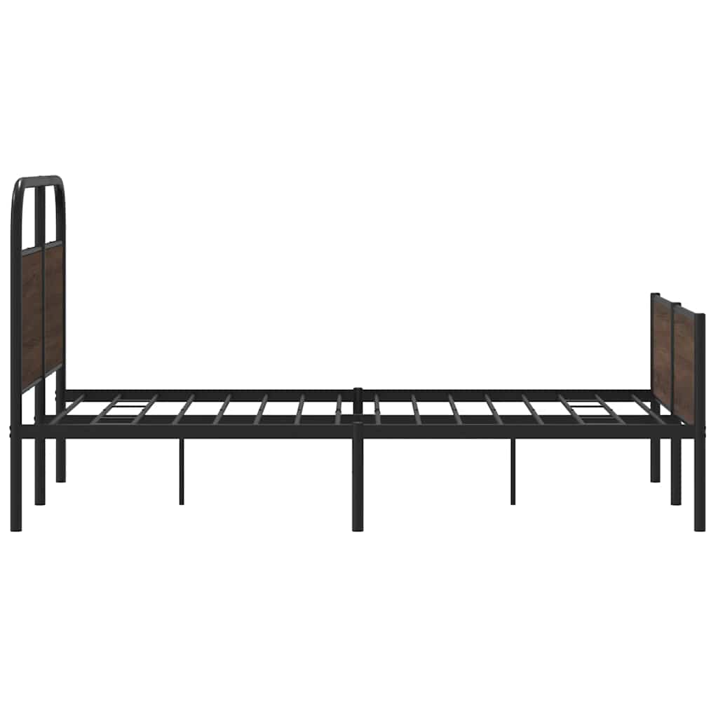 Bed Frame without Mattress 120x200 cm Brown Oak Engineered Wood