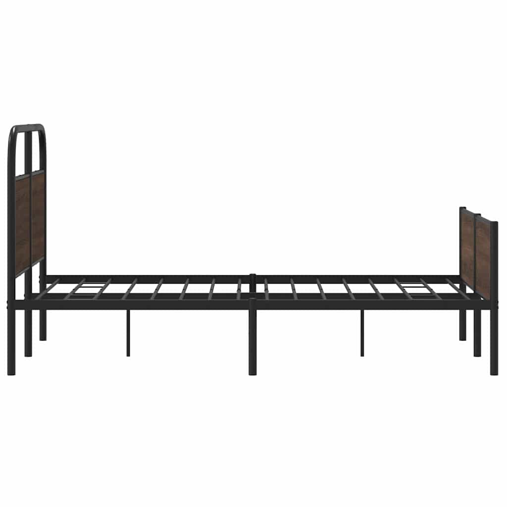 Bed Frame without Mattress 140x200 cm Brown Oak Engineered Wood