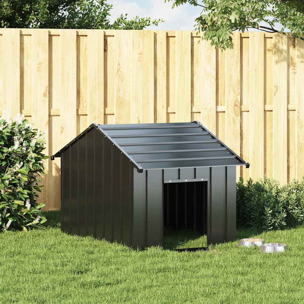 vidaXL Dog House with Roof 83x130x85 cm Galvanised Steel