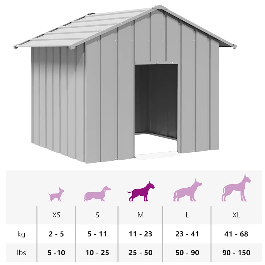 vidaXL Dog House with Roof 131x101x102 cm Galvanised Steel