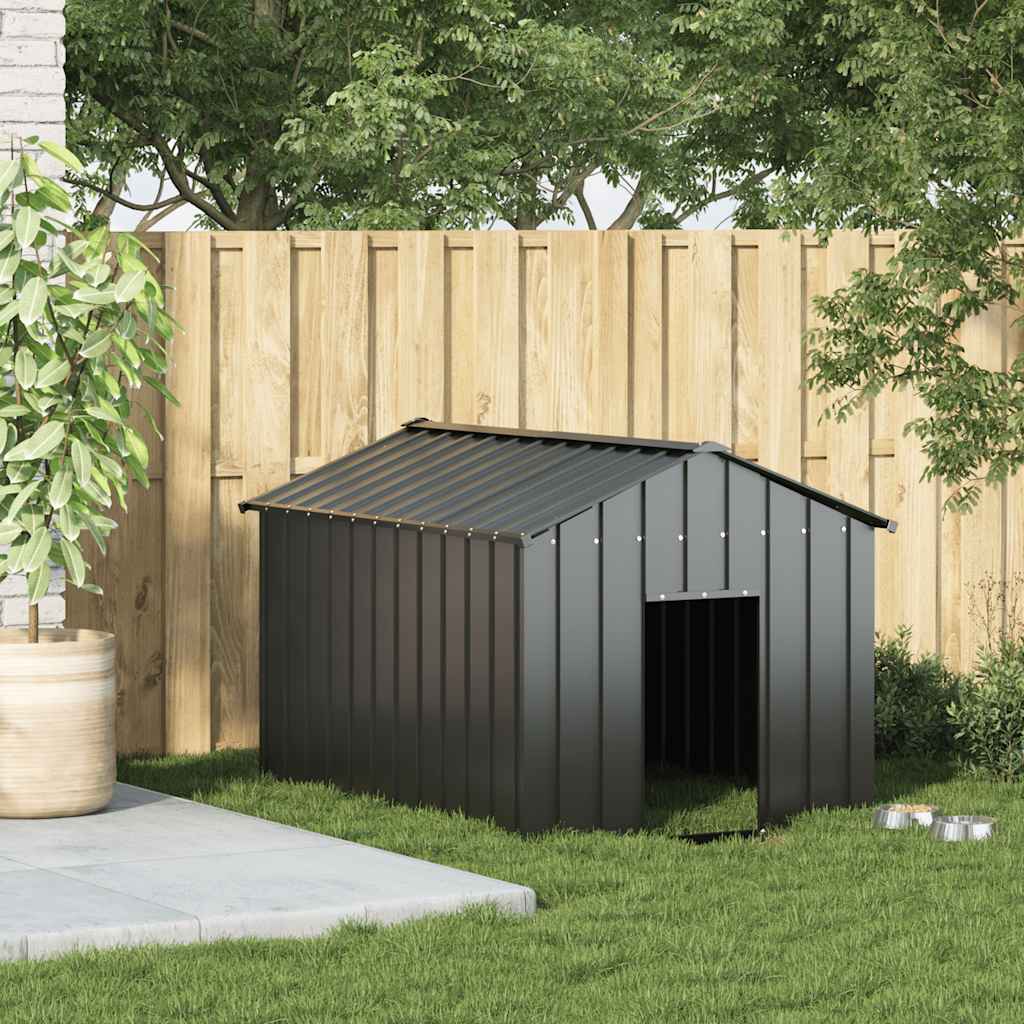 vidaXL Dog House with Roof 113x153x101 cm Galvanised Steel