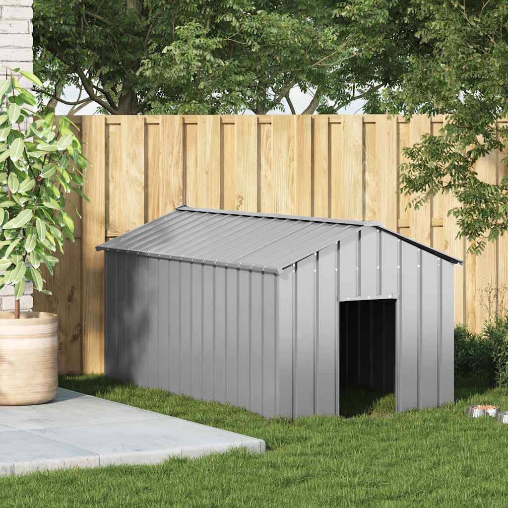 vidaXL Dog House with Roof 114x202x101 cm Galvanised Steel