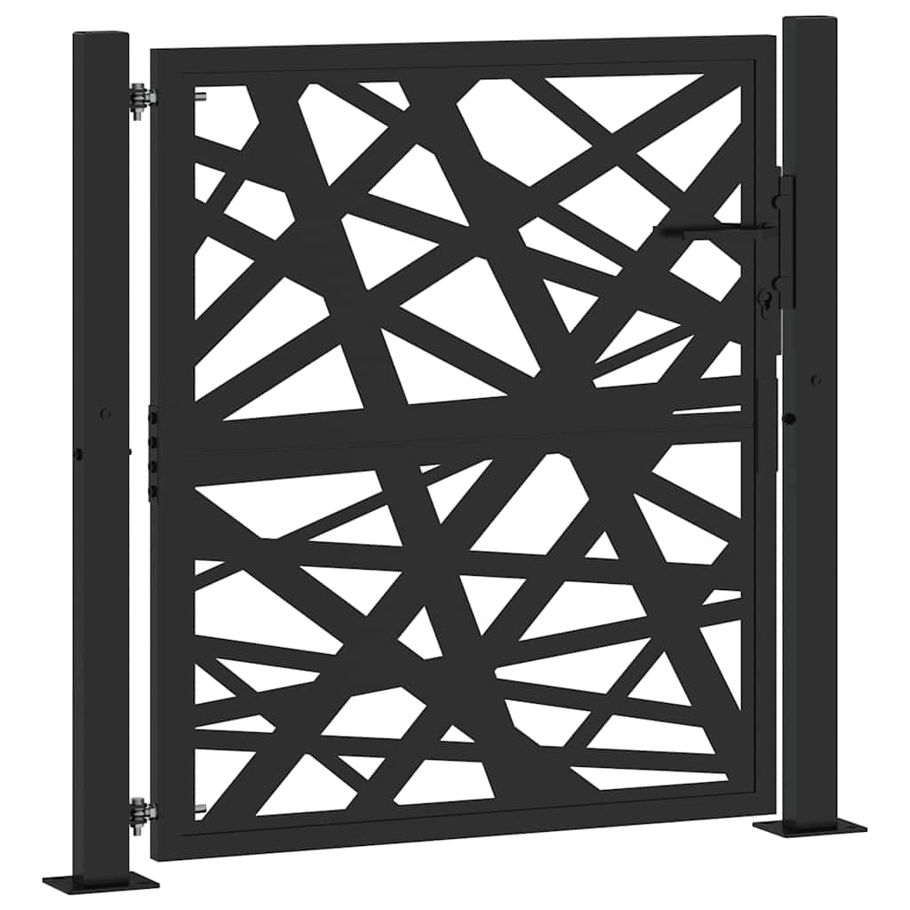 vidaXL Garden Gate Black 105x106 cm Steel Light Design