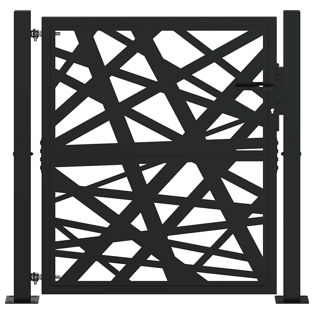 vidaXL Garden Gate Black 105x106 cm Steel Light Design