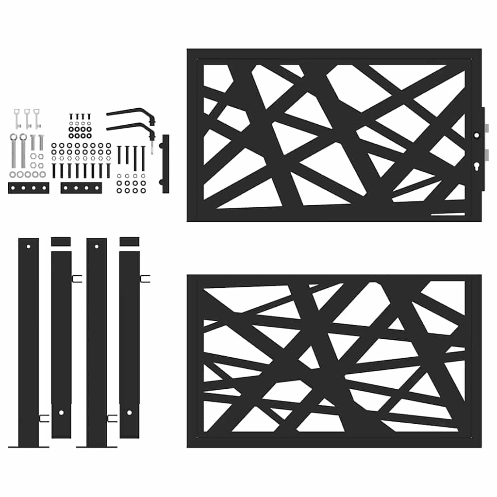 Garden Gate Black 100x100 cm Steel Light Design