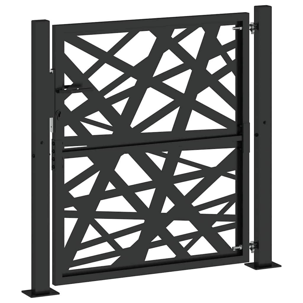 vidaXL Garden Gate Black 105x106 cm Steel Light Design