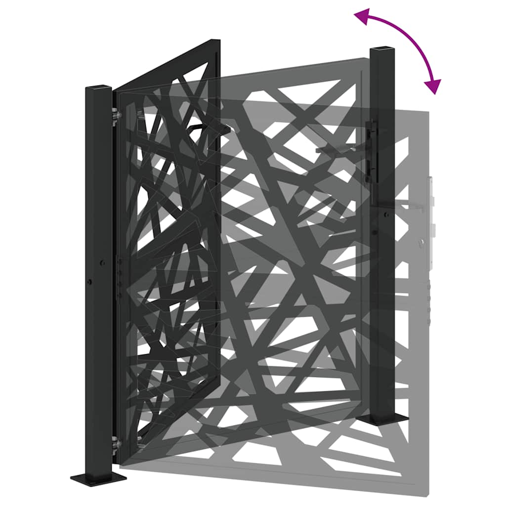 Garden Gate Black 100x100 cm Steel Light Design