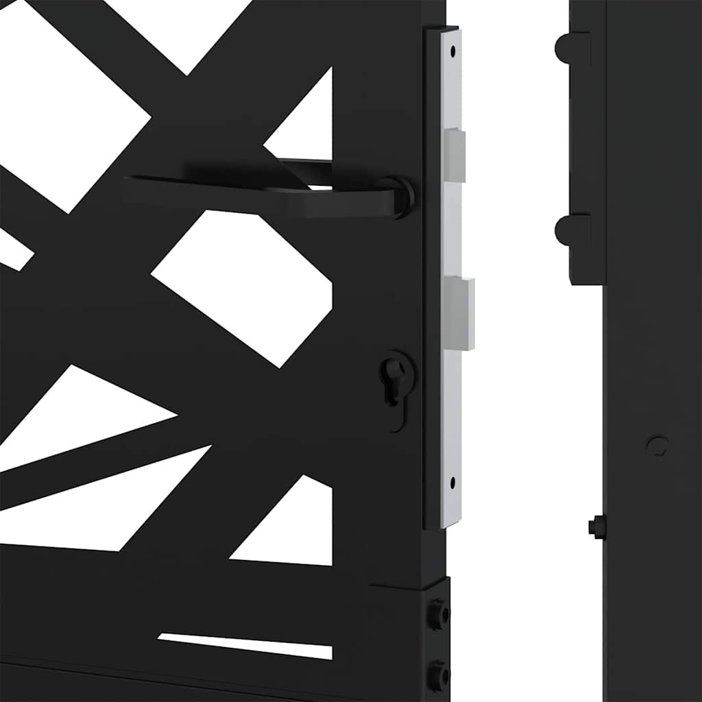 vidaXL Garden Gate Black 105x106 cm Steel Light Design