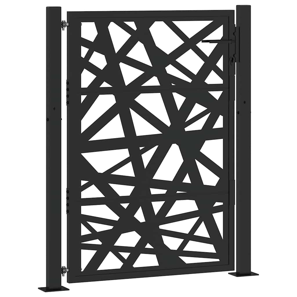 vidaXL Garden Gate Black 105x130 cm Steel Light Design