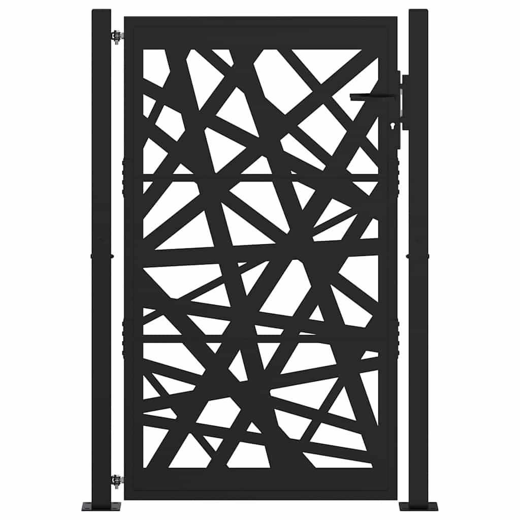 vidaXL Garden Gate Black 105x155 cm Steel Light Design