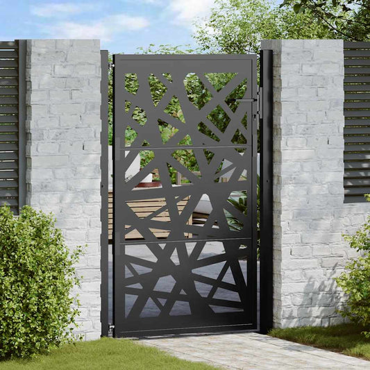 vidaXL Garden Gate Black 105x155 cm Steel Light Design