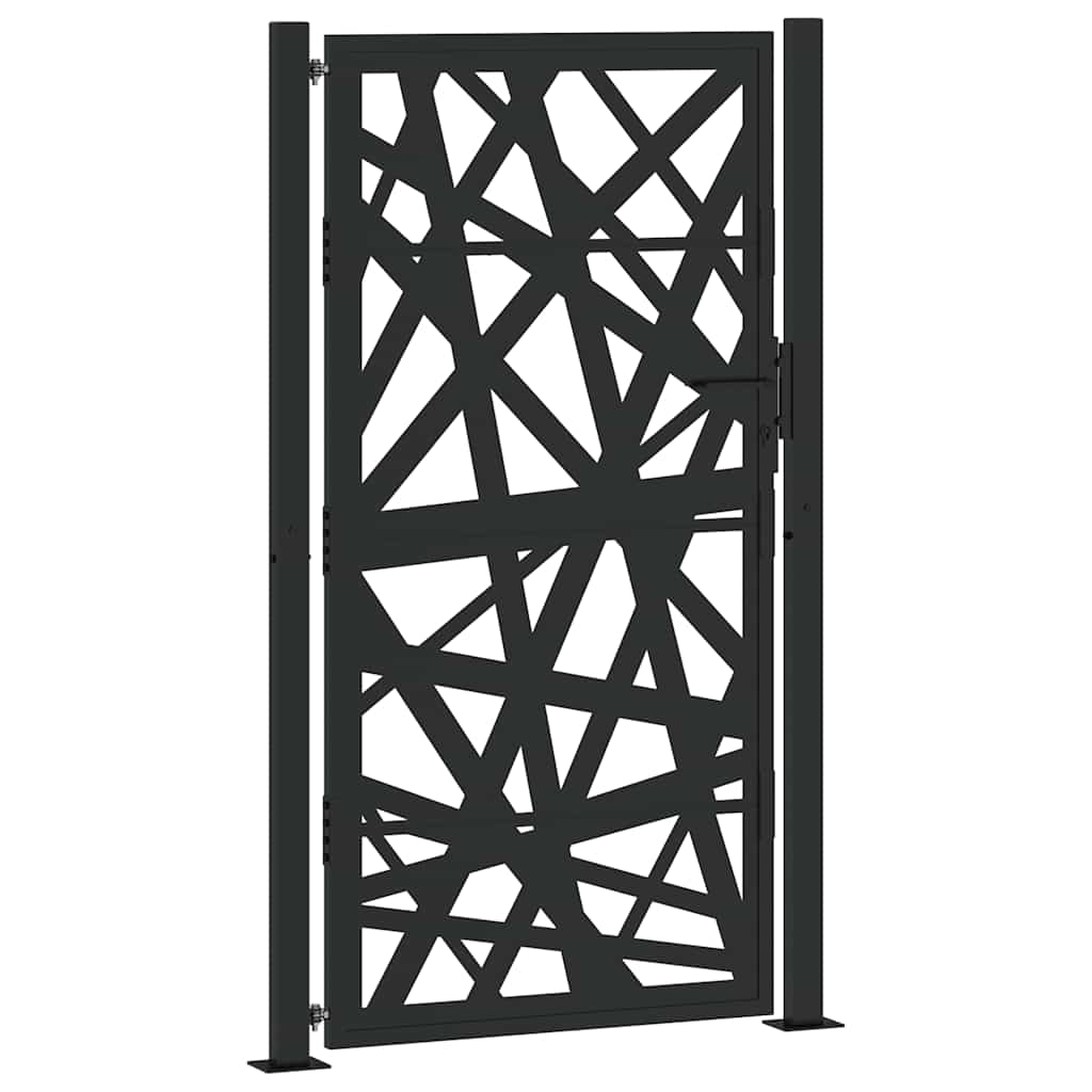 vidaXL Garden Gate Black 105x180 cm Steel Light Design