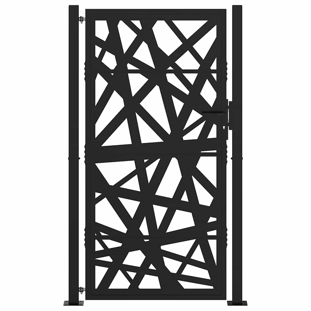 vidaXL Garden Gate Black 105x180 cm Steel Light Design