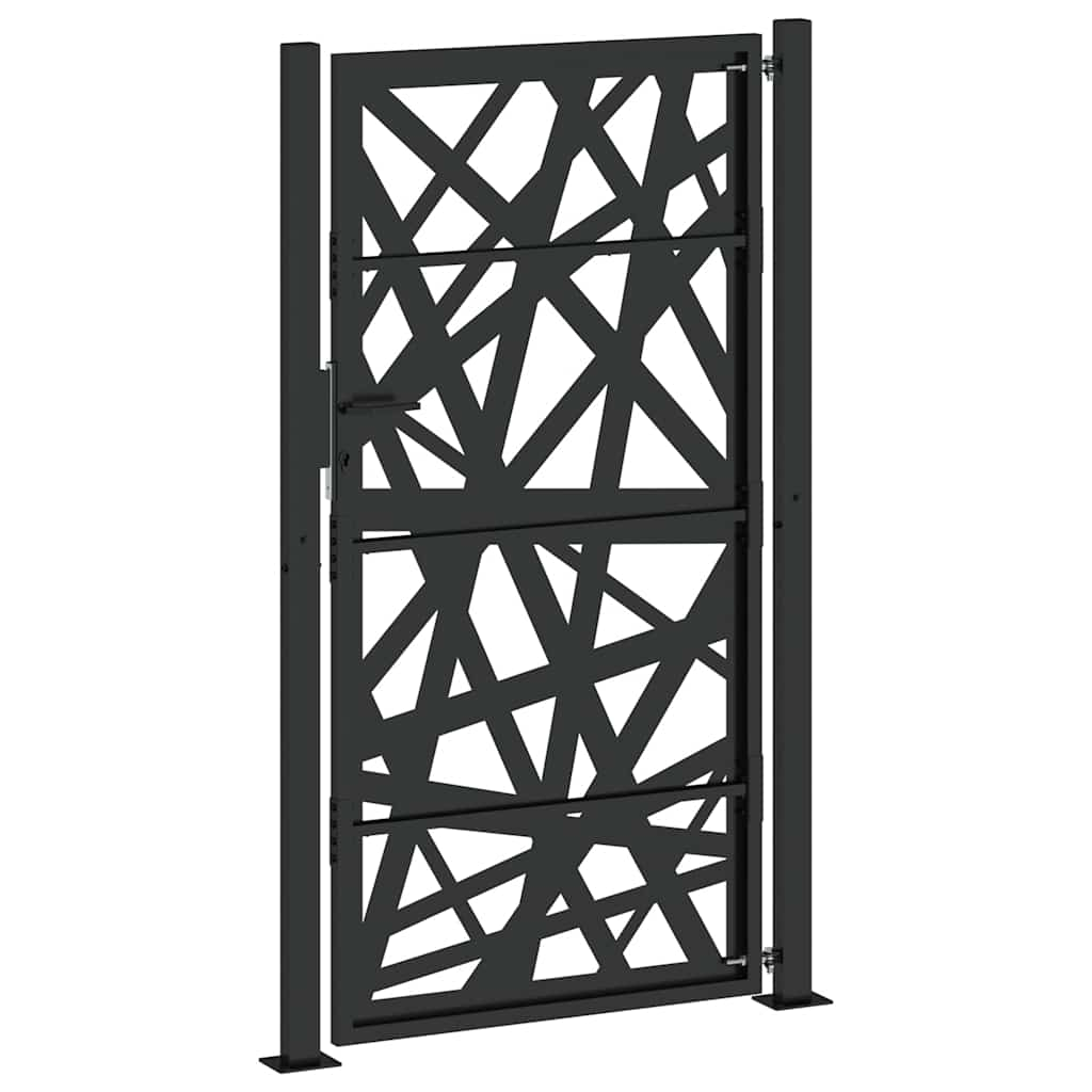 vidaXL Garden Gate Black 105x180 cm Steel Light Design