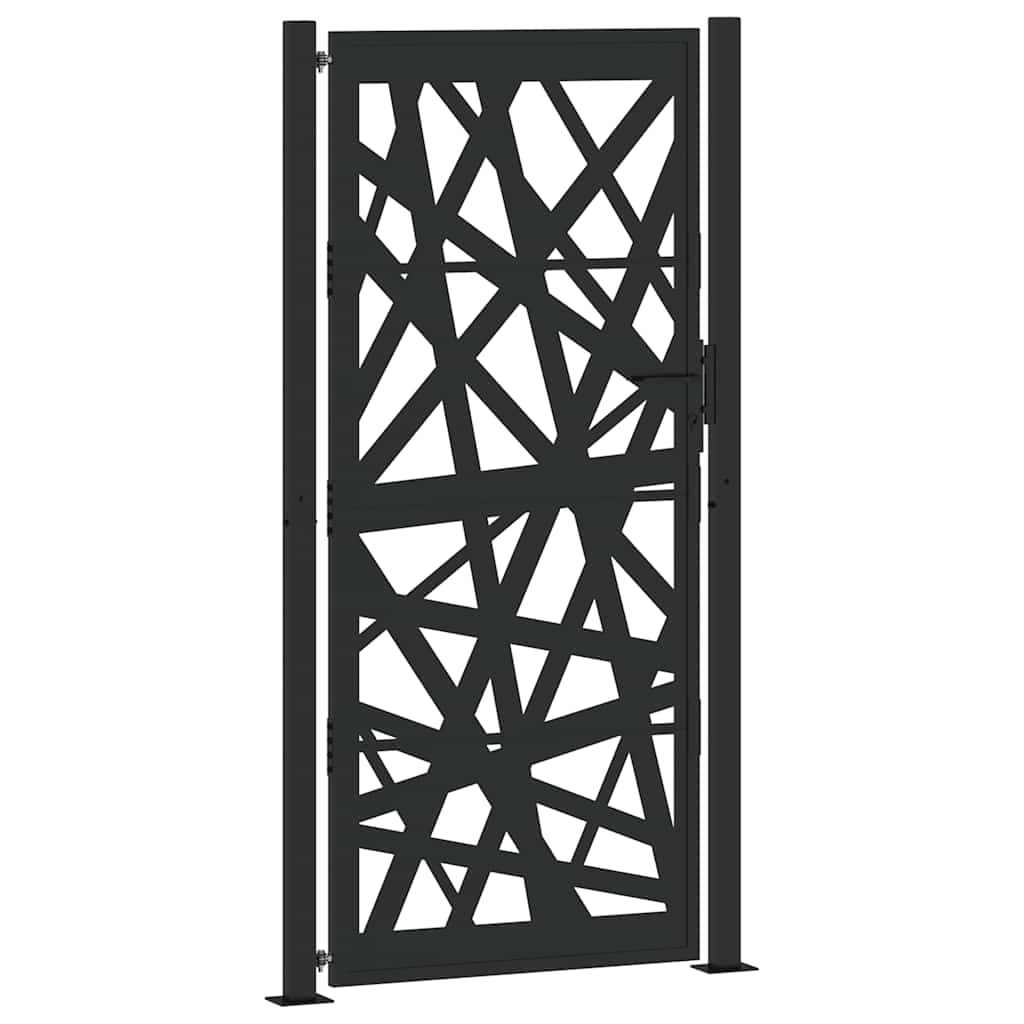 vidaXL Garden Gate Black 105x205 cm Steel Light Design