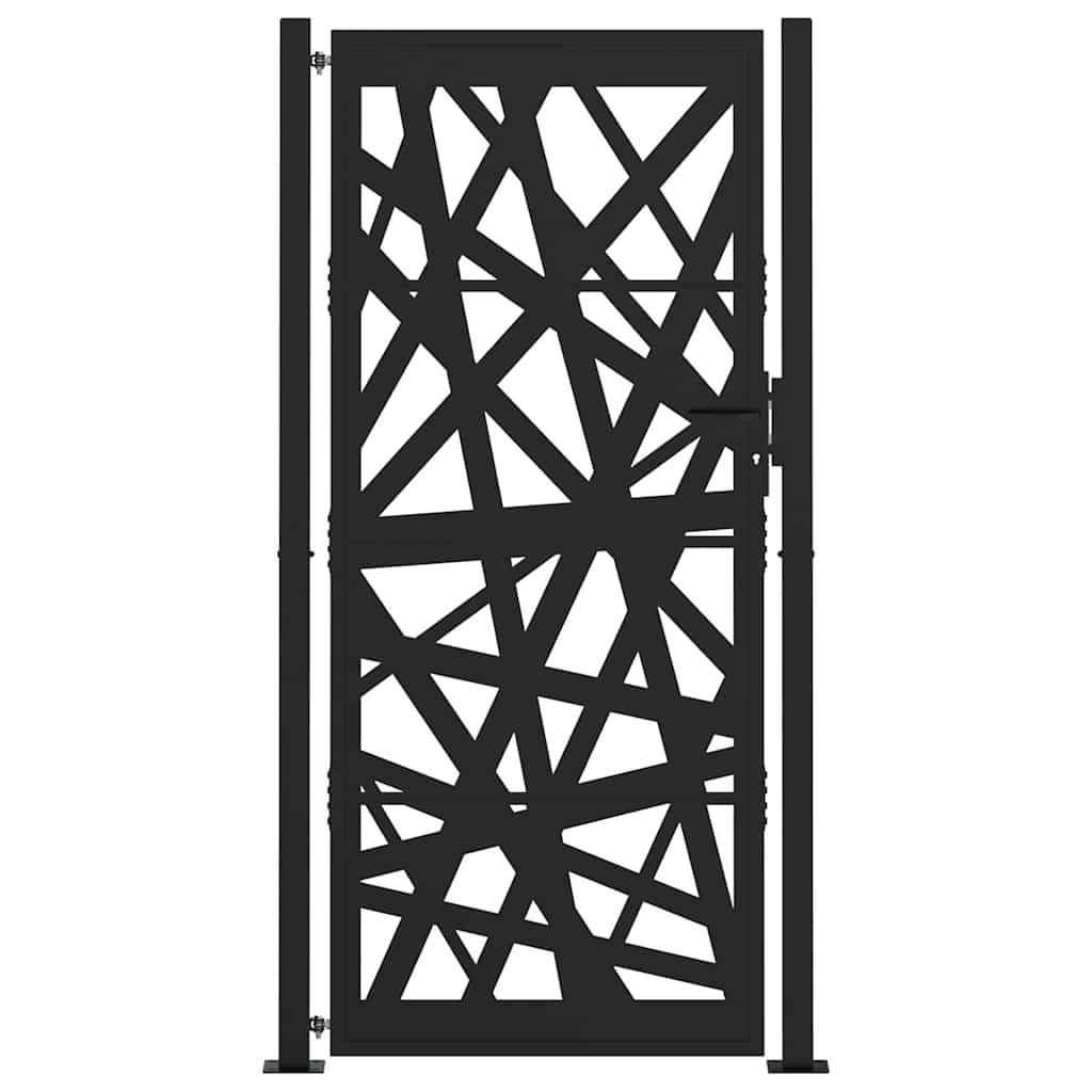 vidaXL Garden Gate Black 105x205 cm Steel Light Design