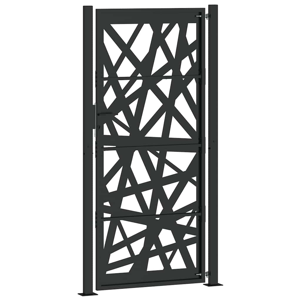 vidaXL Garden Gate Black 105x205 cm Steel Light Design