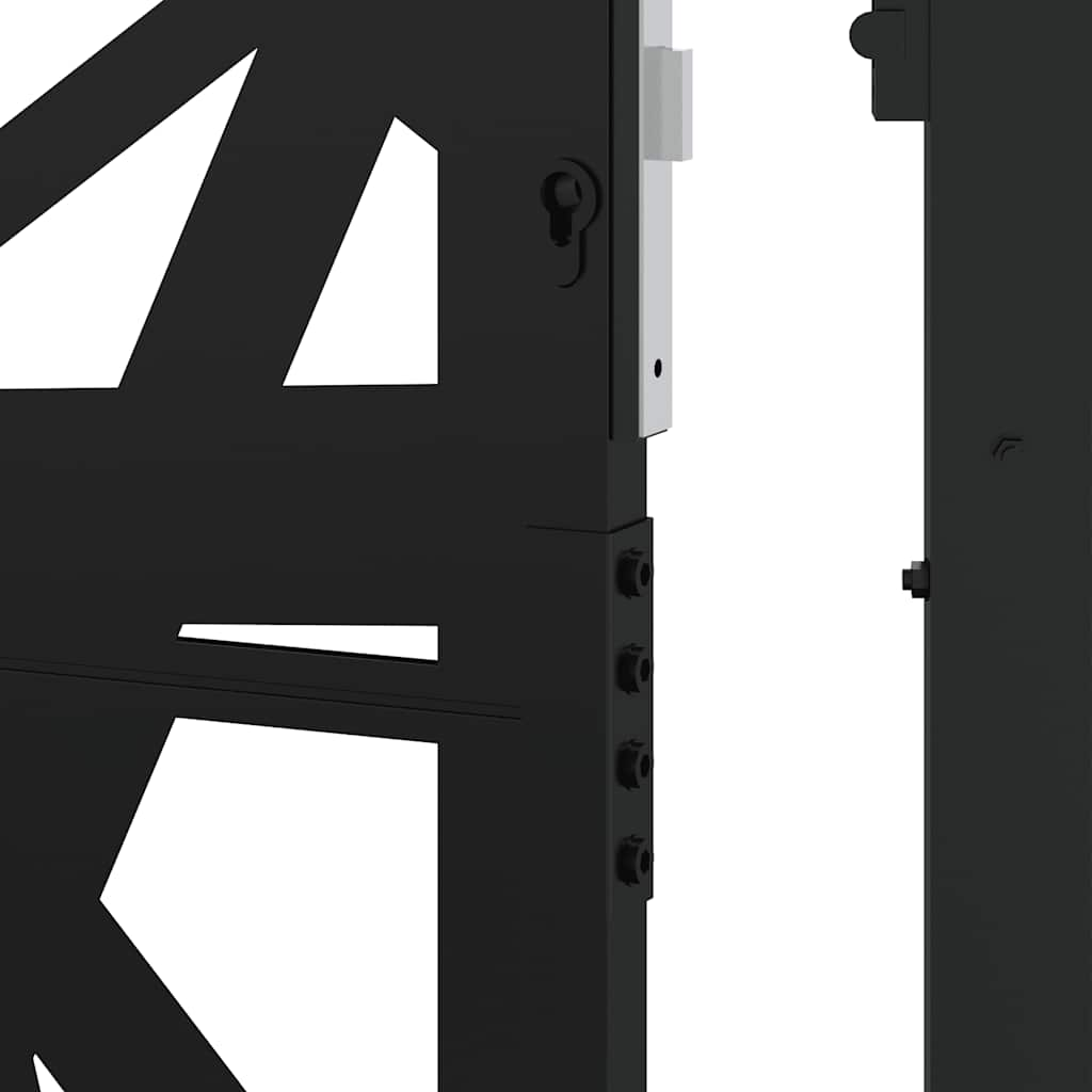 vidaXL Garden Gate Black 105x205 cm Steel Light Design