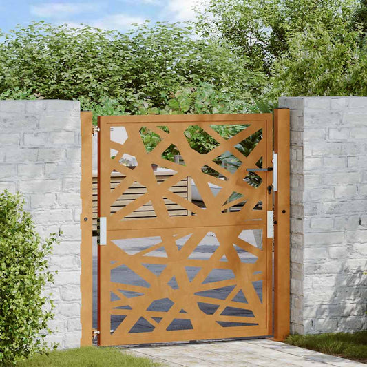 vidaXL Garden Gate 105x105 cm Weathering Steel Light Design