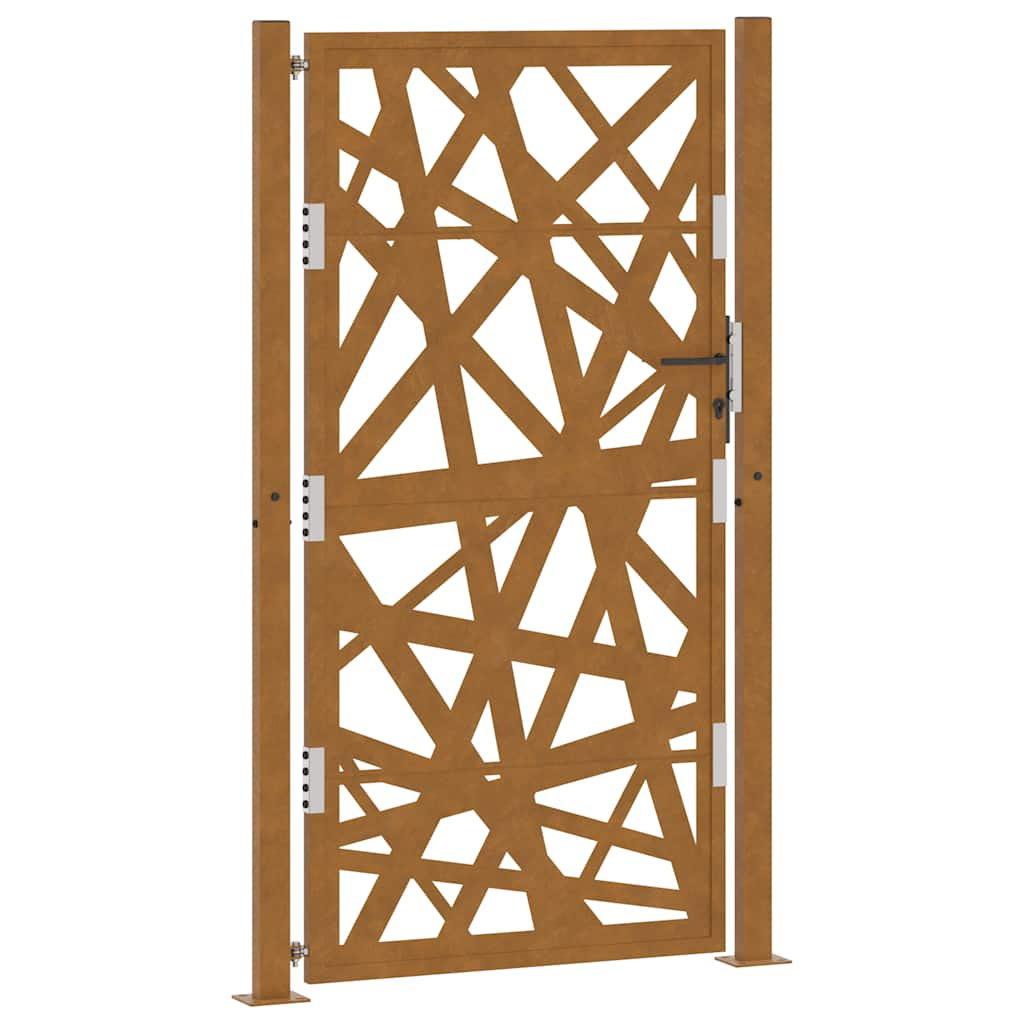 vidaXL Garden Gate 105x180 cm Weathering Steel Light Design