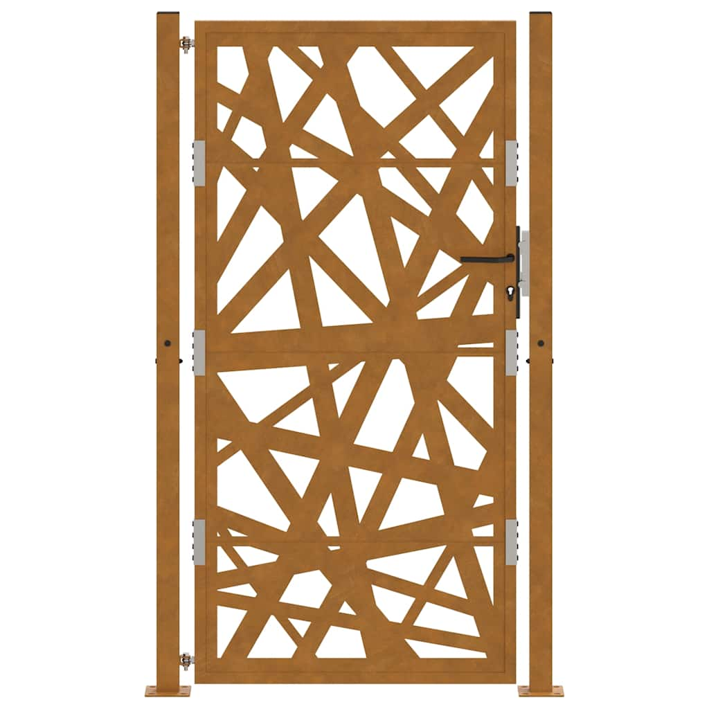 vidaXL Garden Gate 105x180 cm Weathering Steel Light Design