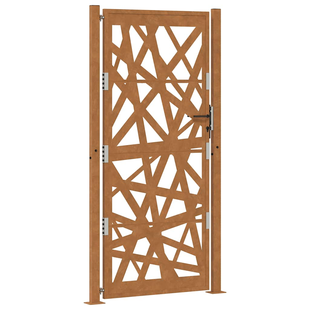 vidaXL Garden Gate 105x205 cm Weathering Steel Light Design