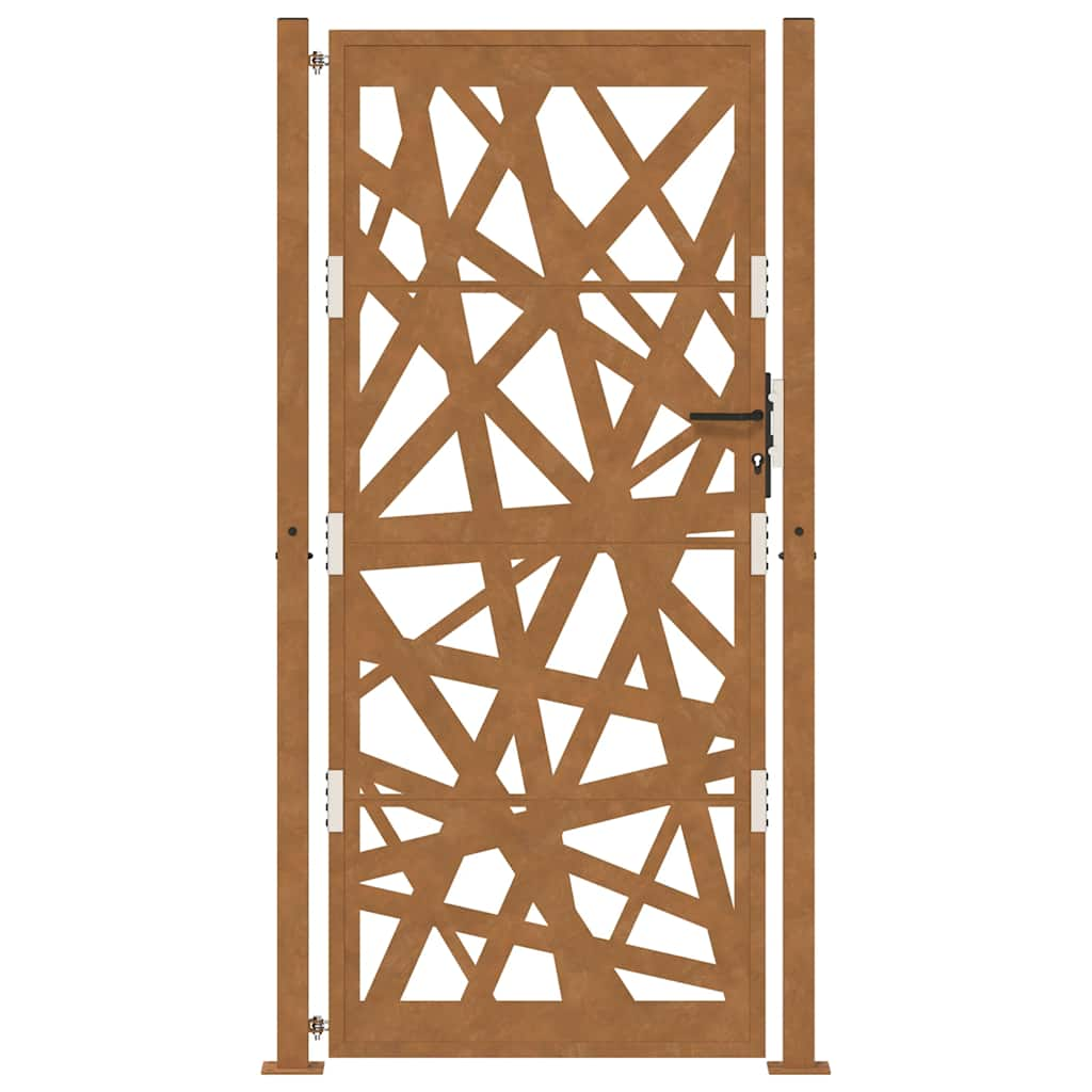 vidaXL Garden Gate 105x205 cm Weathering Steel Light Design