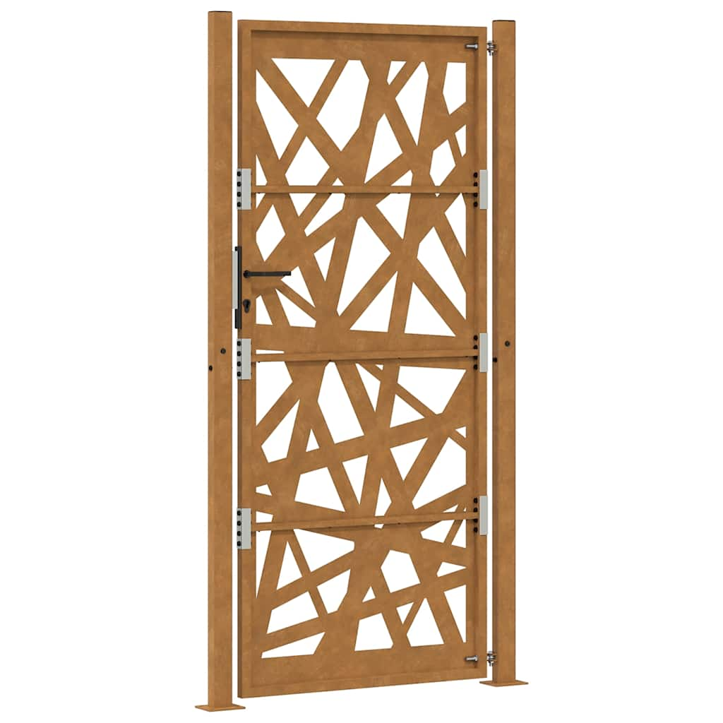 vidaXL Garden Gate 105x205 cm Weathering Steel Light Design