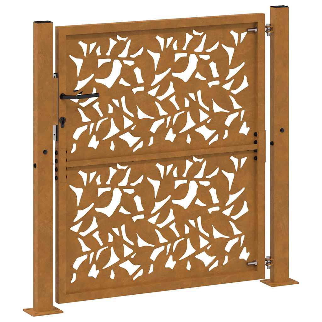 Garden Gate 100x100 cm Weathering Steel Leaf Design