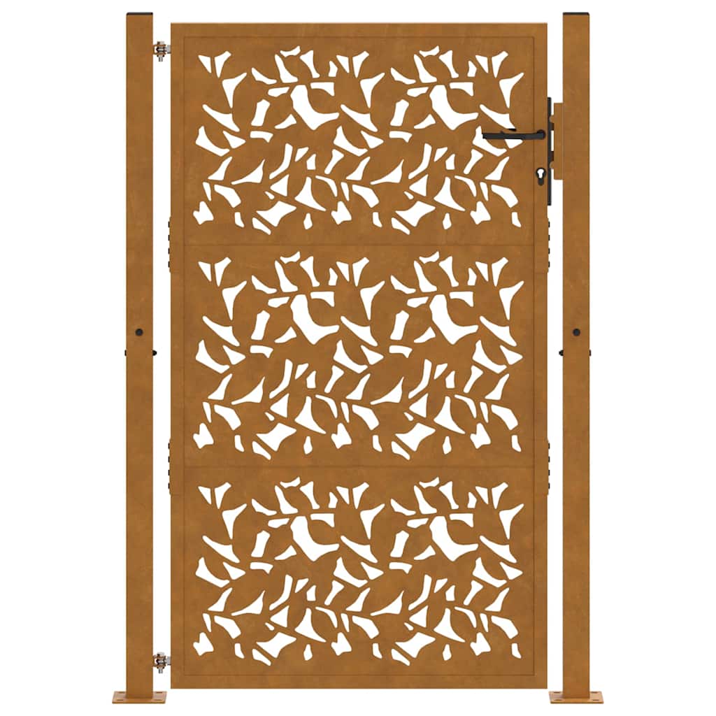 Garden Gate 100x125 cm Weathering Steel Leaf Design