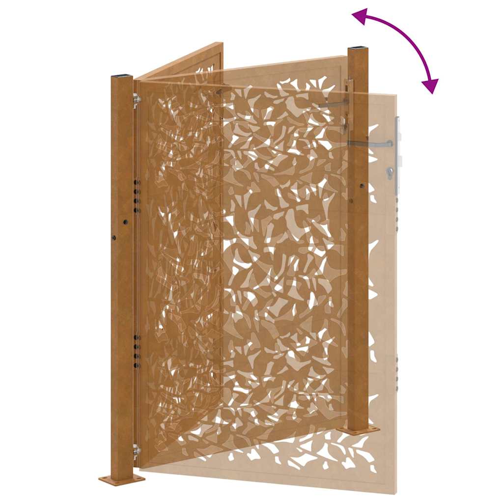 Garden Gate 100x125 cm Weathering Steel Leaf Design