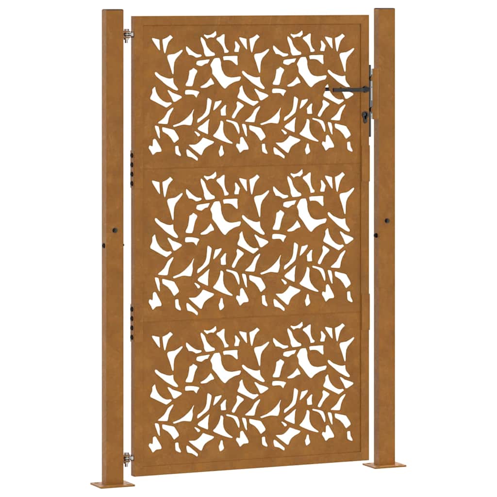 Garden Gate 100x150 cm Weathering Steel Leaf Design