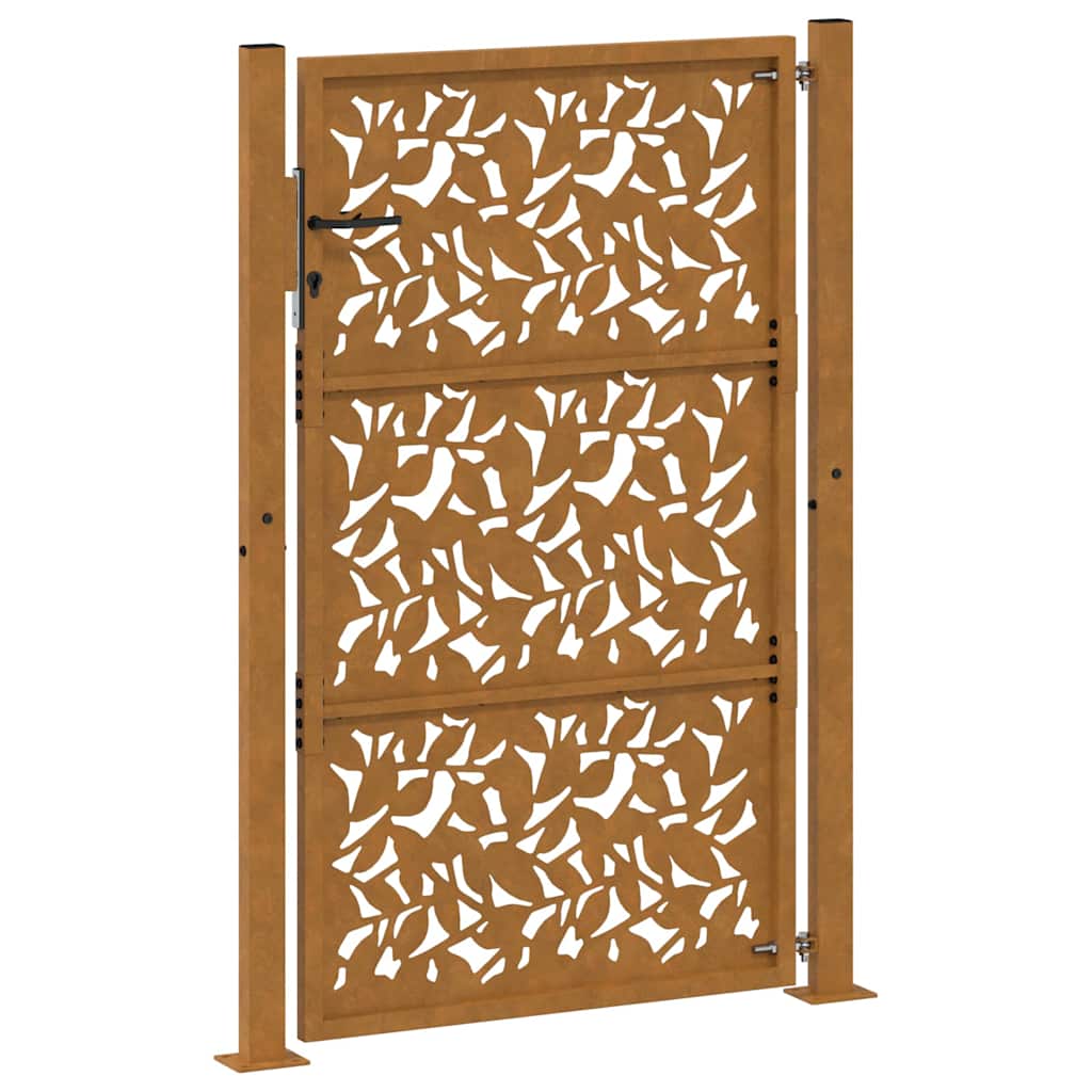 Garden Gate 100x150 cm Weathering Steel Leaf Design
