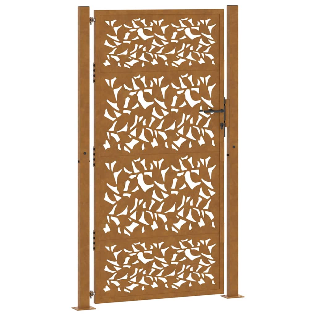 Garden Gate 100x175 cm Weathering Steel Leaf Design
