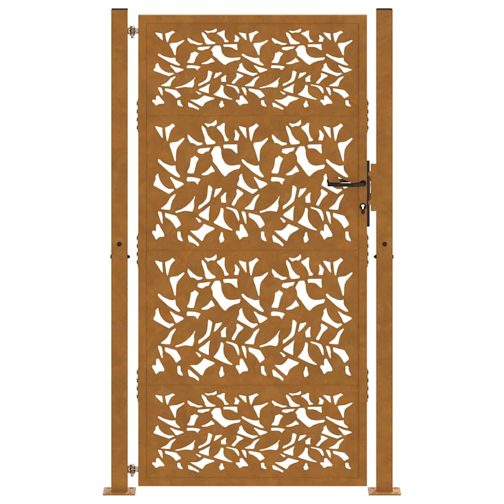 Garden Gate 100x200 cm Weathering Steel Leaf Design