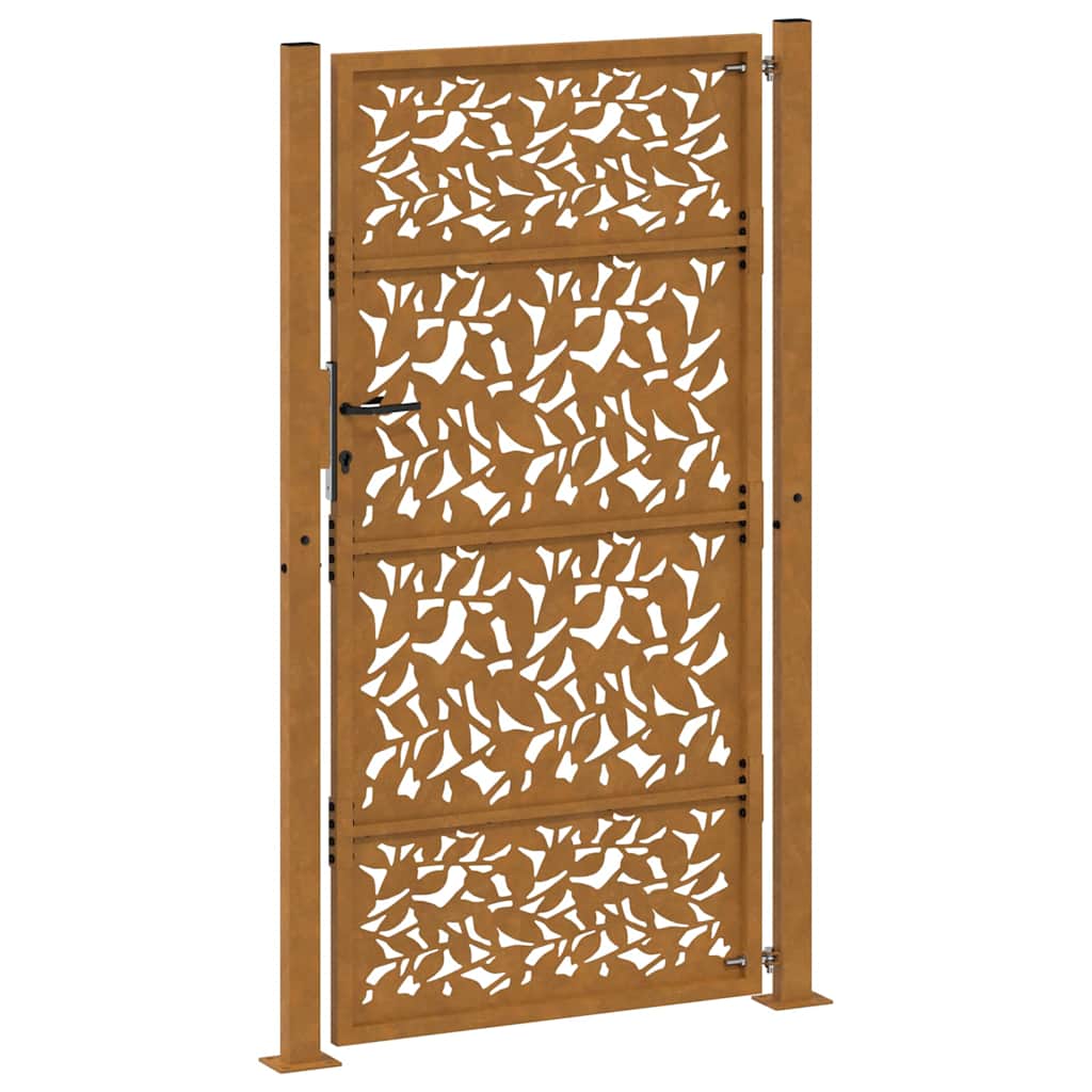 Garden Gate 100x200 cm Weathering Steel Leaf Design