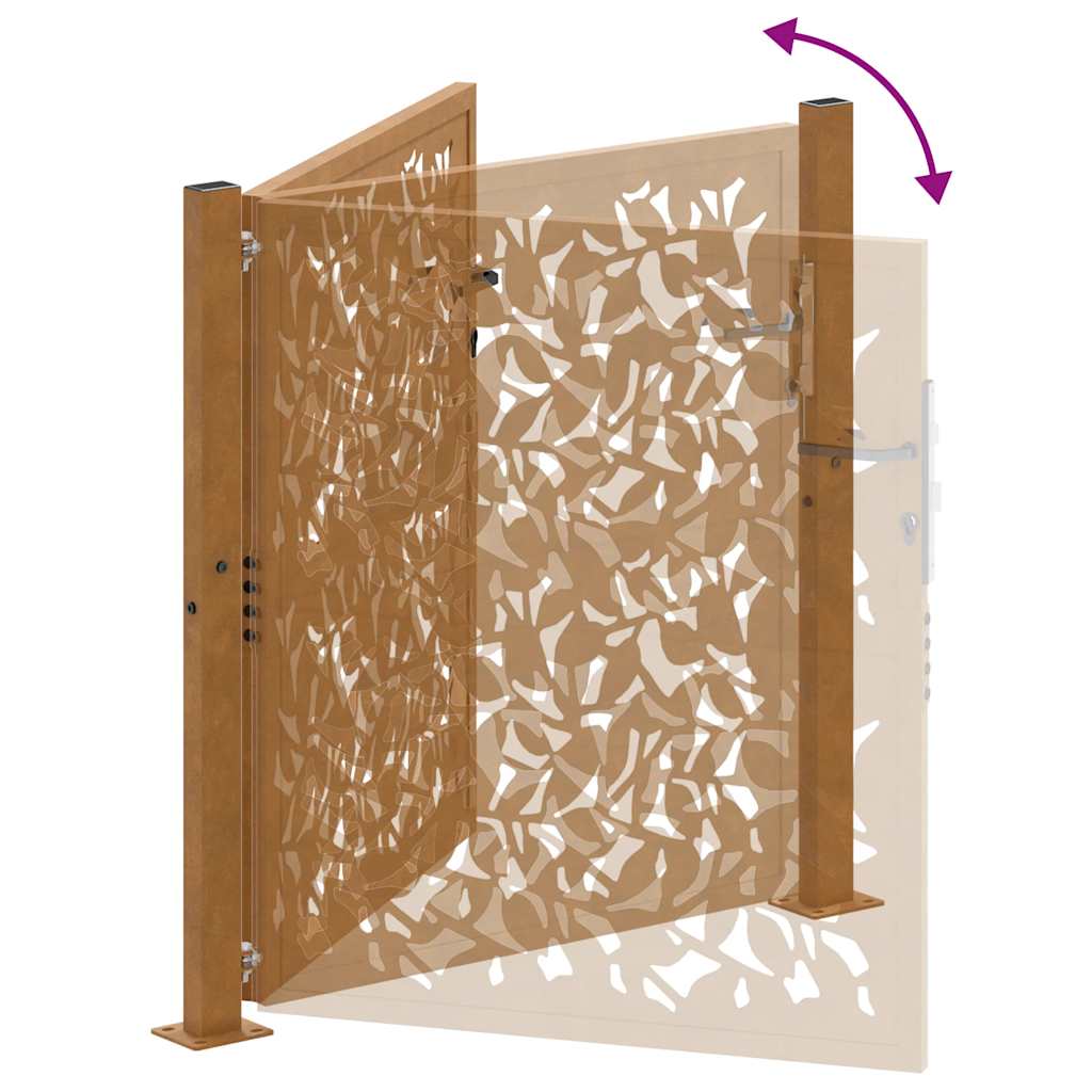 Garden Gate 100x100 cm Weathering Steel Wave Design