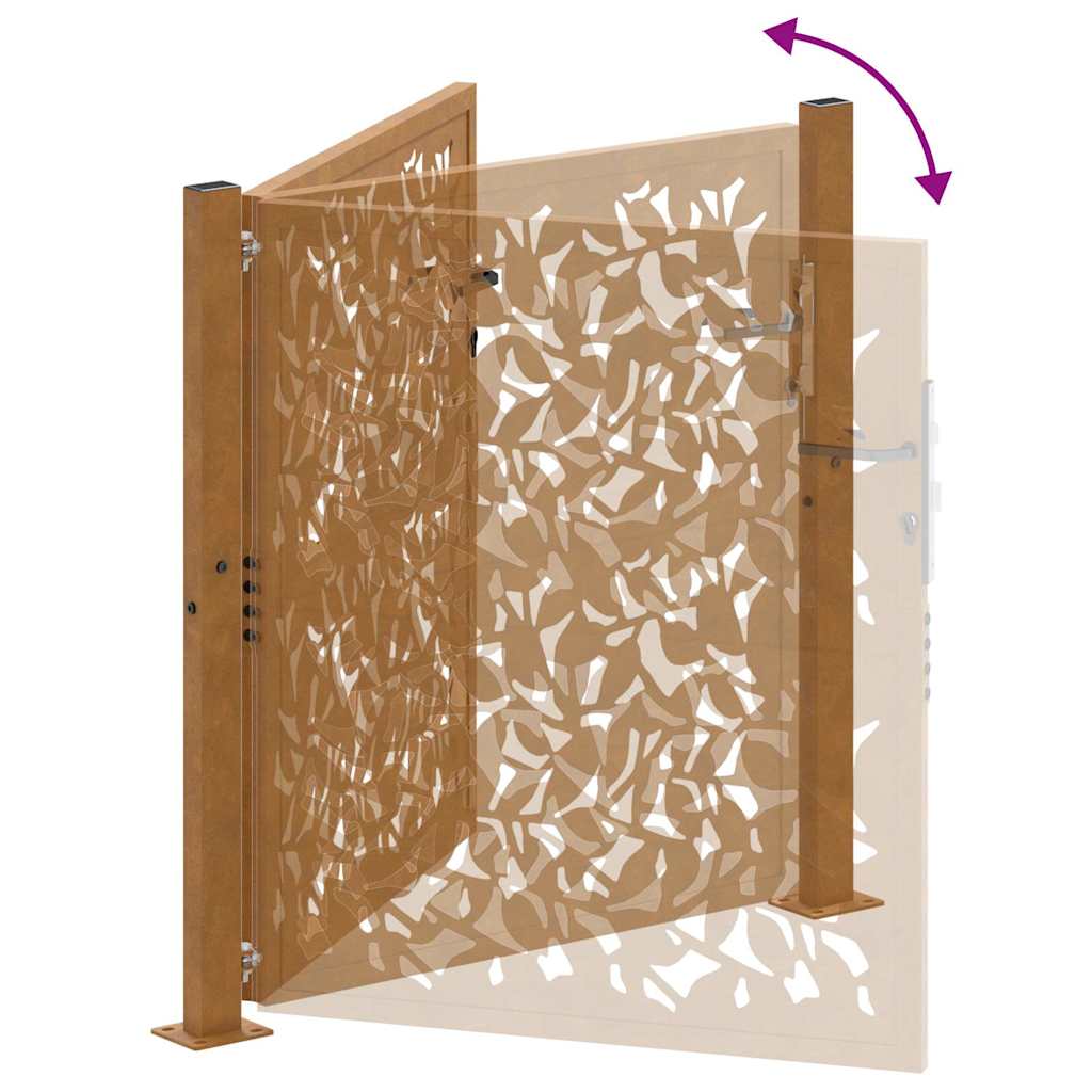 Garden Gate 100x100 cm Weathering Steel Wave Design