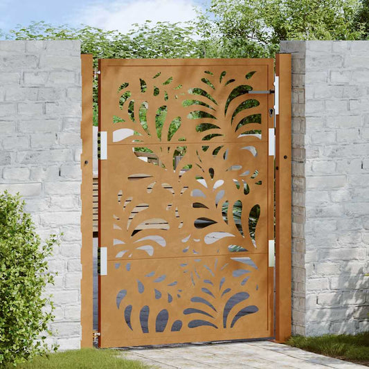 vidaXL Garden Gate 105x130 cm Weathering Steel Wave Design