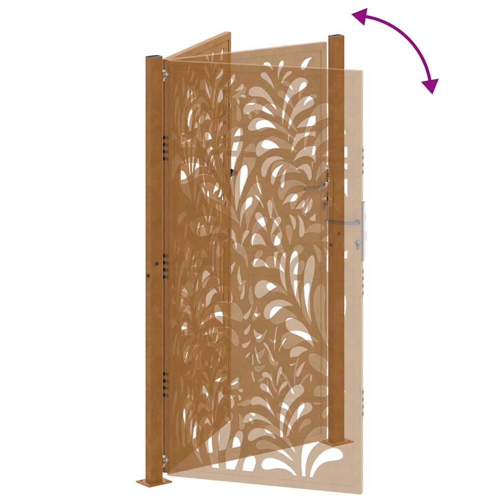 Garden Gate 100x200 cm Weathering Steel Wave Design